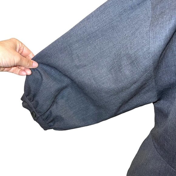 Trina Turk Womens Jacket Gray Size 10 Wool Spandex Blend Peplum Pockets Hook Eye - Picture 5 of 11